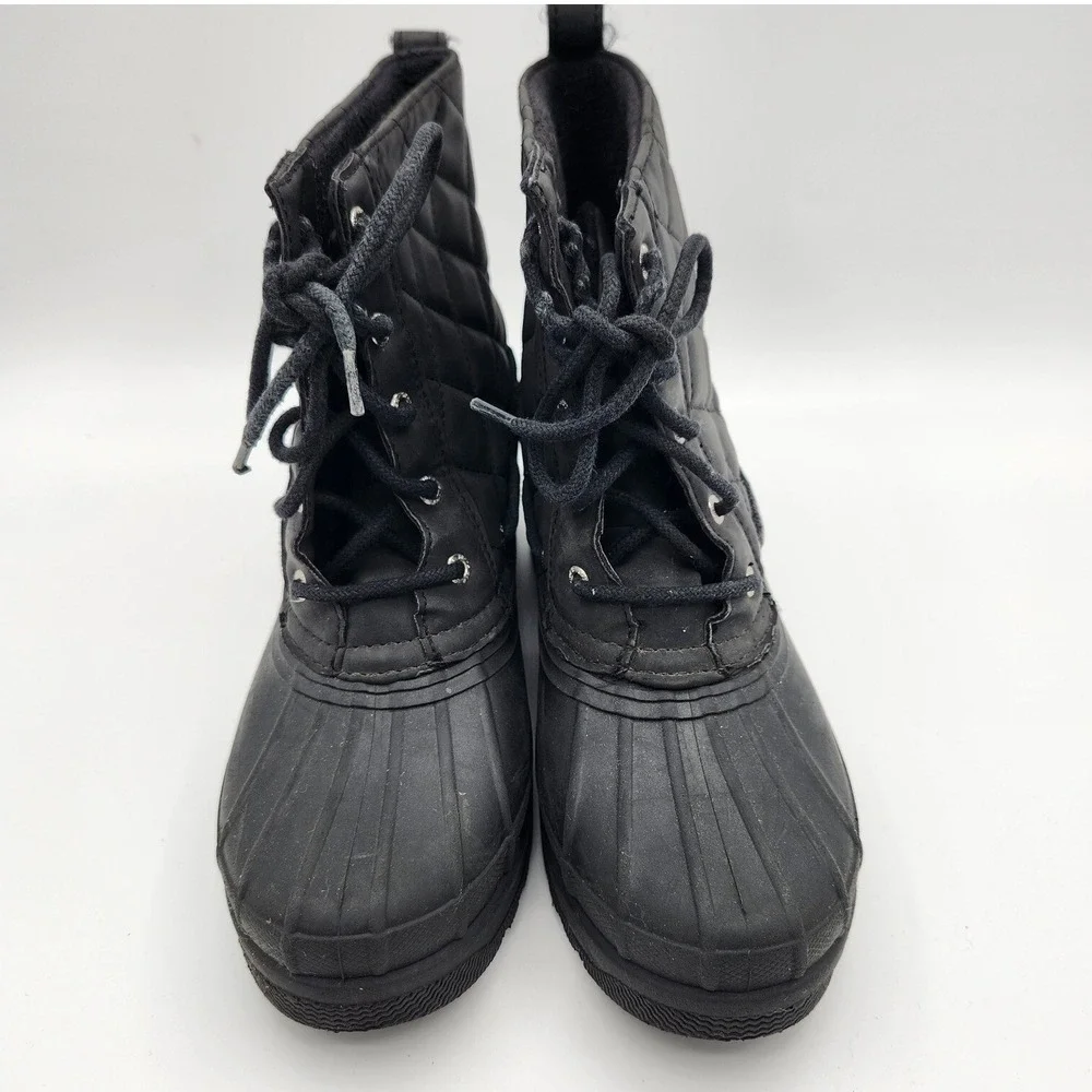Sperry Top-Sider Saltwater Quilted‎ Duck Boots Black STS93572 Womens 7